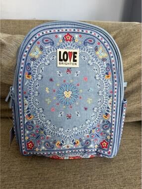 Brighton Love Brighton Bandana Love Backpack Paisley Floral Blue D30343 New